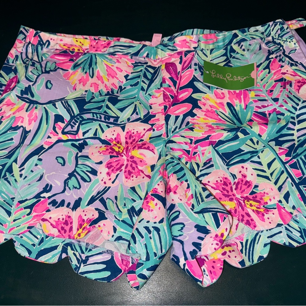 Lilly Pulitzer Floral Print Shorts - Pink, Green, Blue